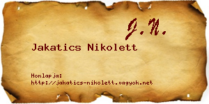Jakatics Nikolett névjegykártya